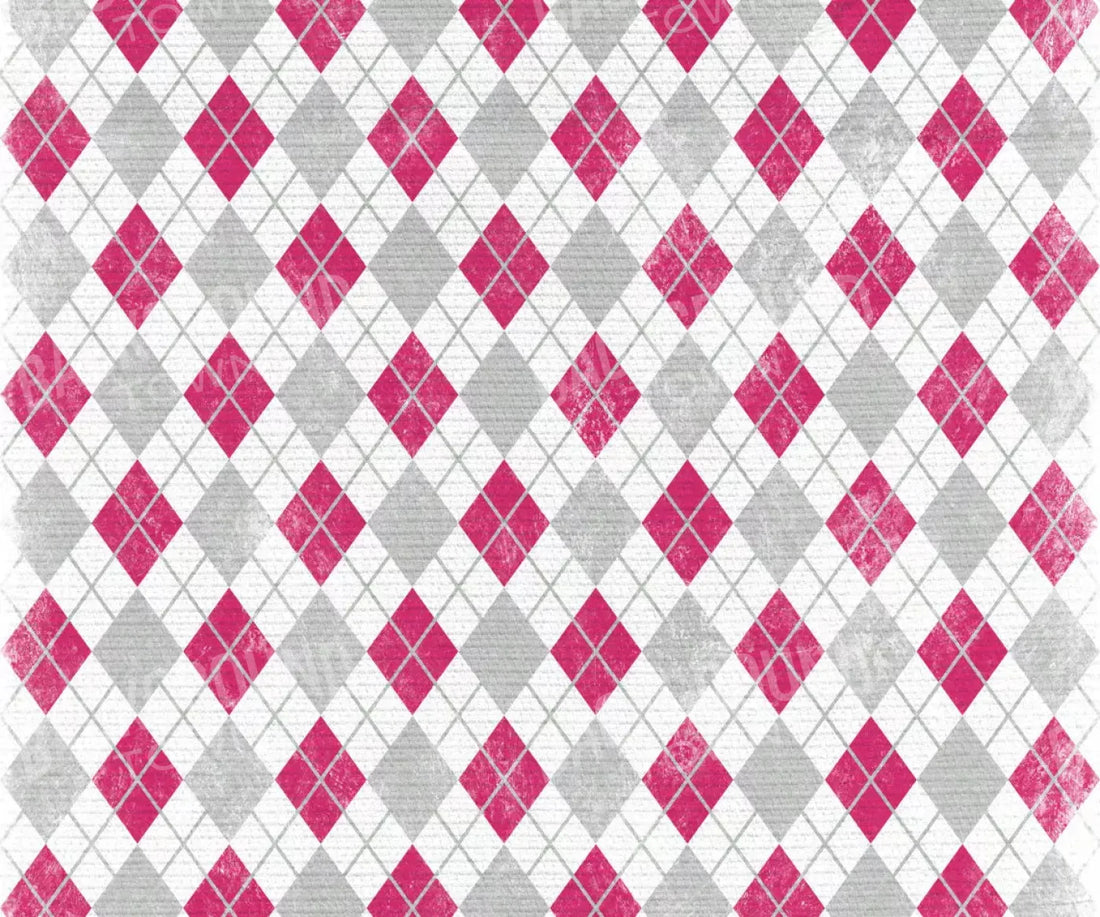 Argyle Pink 5X42 Fleece ( 60 X 50 Inch ) Backdrop