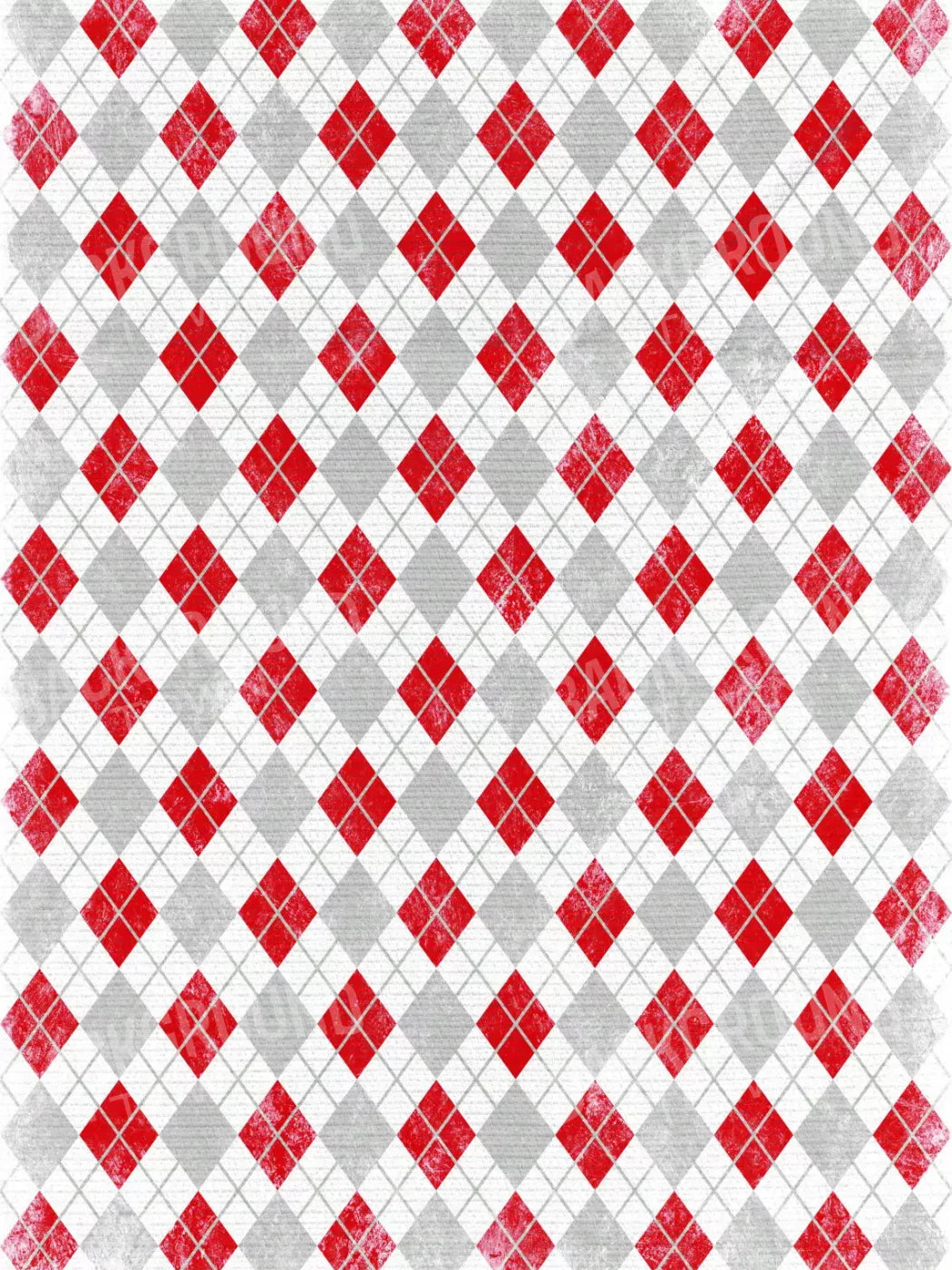 Argyle Red 5X68 Fleece ( 60 X 80 Inch ) Backdrop