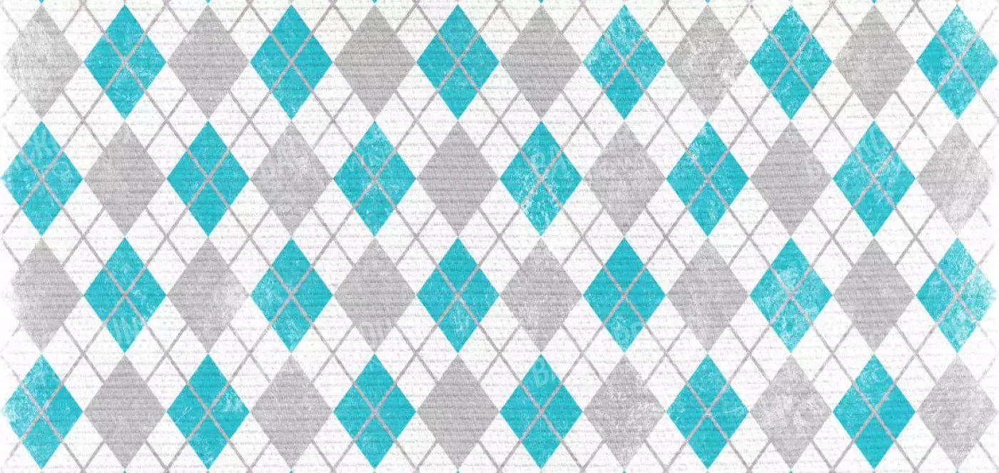 Argyle Teal 16X8 Ultracloth ( 192 X 96 Inch ) Backdrop