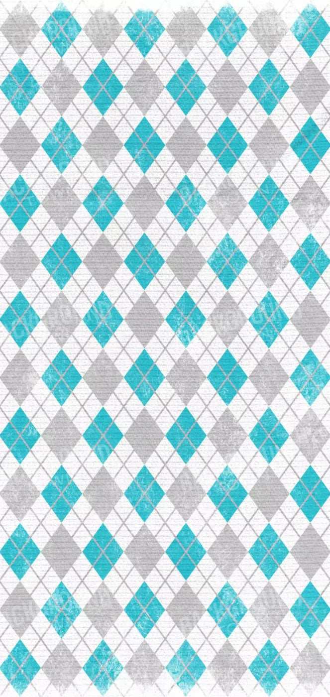 Argyle Teal 8X16 Ultracloth ( 96 X 192 Inch ) Backdrop