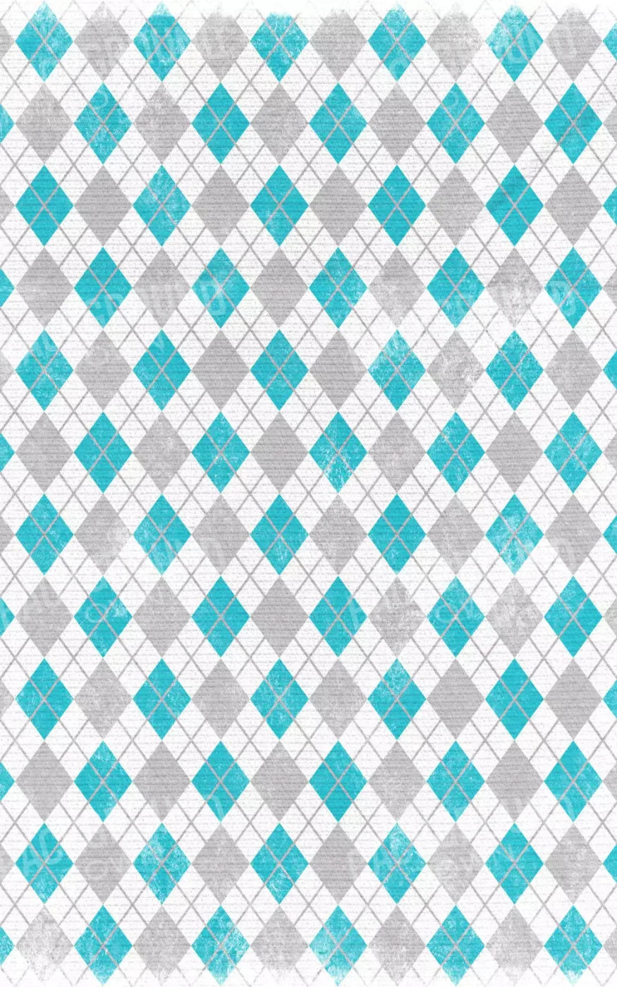 Argyle Teal 9X14 Ultracloth ( 108 X 168 Inch ) Backdrop
