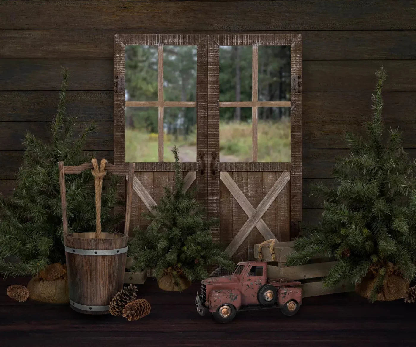 At The Cabin 5X42 Fleece ( 60 X 50 Inch ) Backdrop