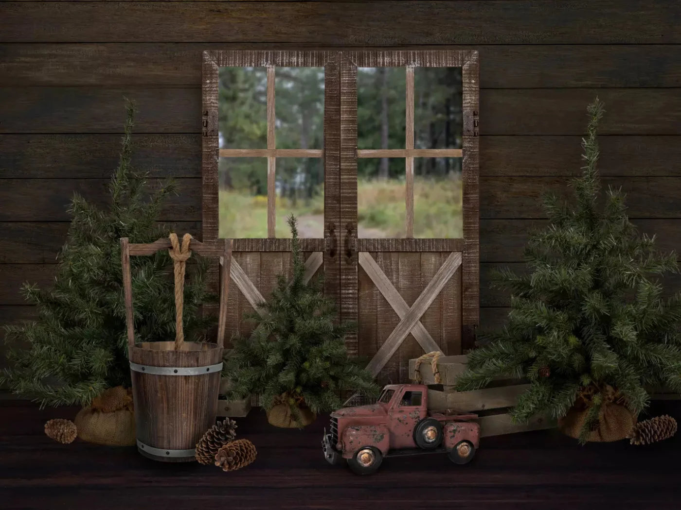 At The Cabin 68X5 Fleece ( 80 X 60 Inch ) Backdrop
