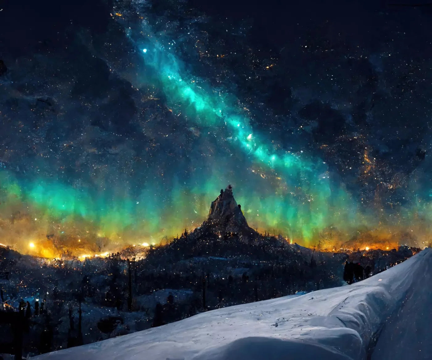 Aurora Night 5X42 Fleece ( 60 X 50 Inch ) Backdrop