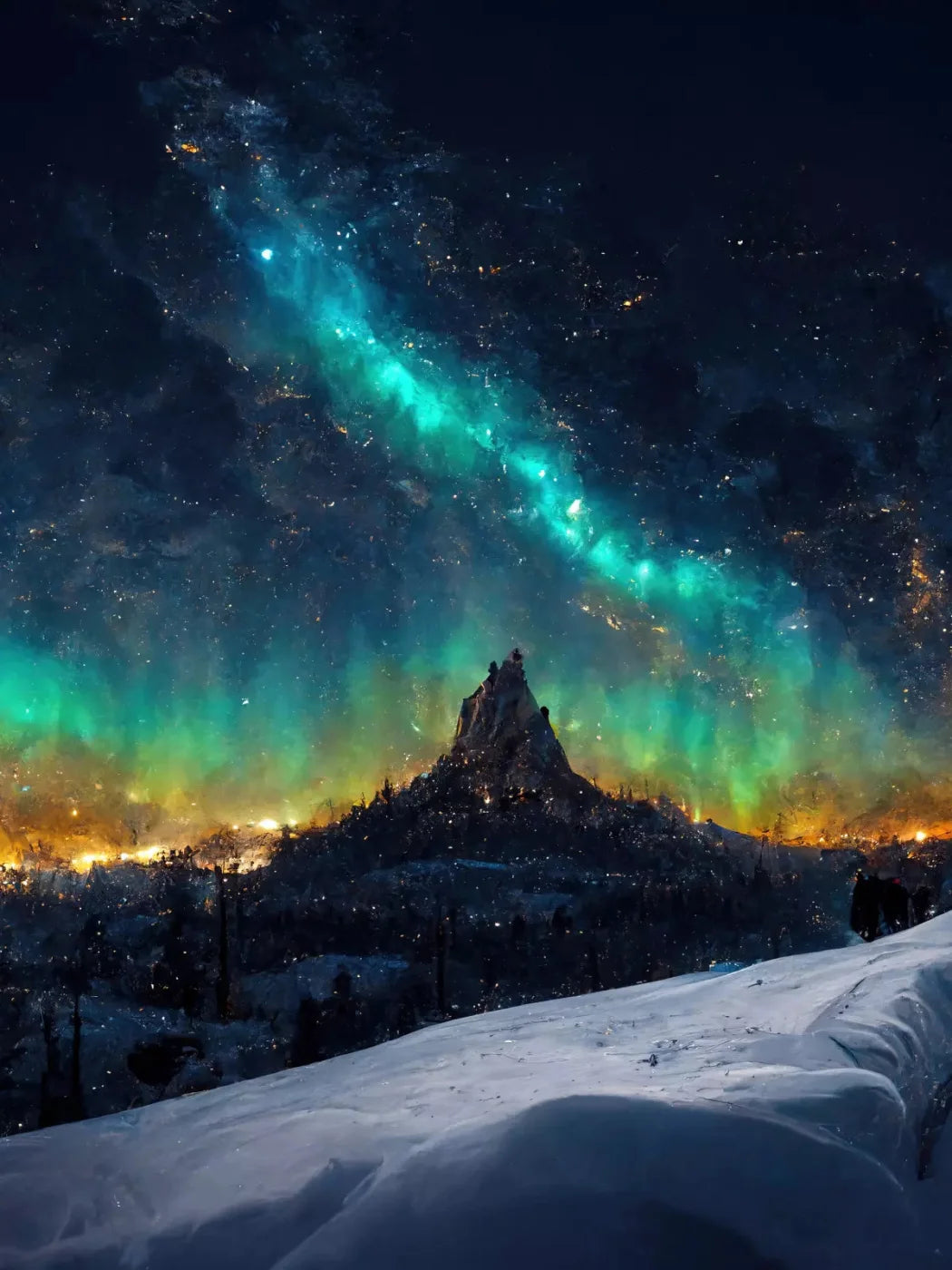 Aurora Night 5X68 Fleece ( 60 X 80 Inch ) Backdrop