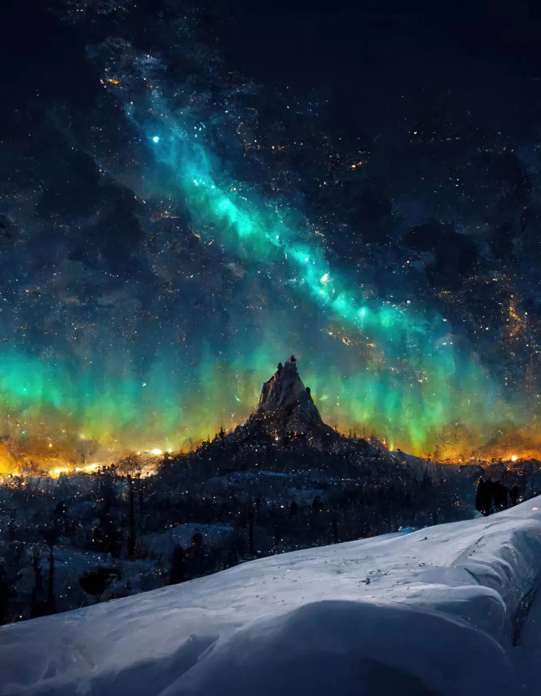 Aurora Night 6X8 Fleece ( 72 X 96 Inch ) Backdrop