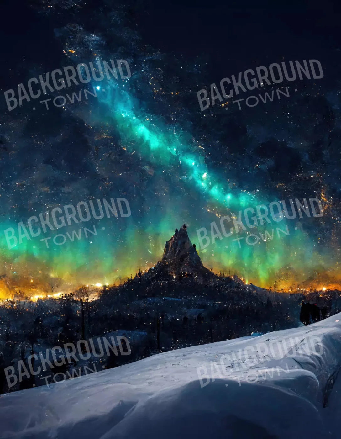 Aurora Night 6X8 Fleece ( 72 X 96 Inch ) Backdrop