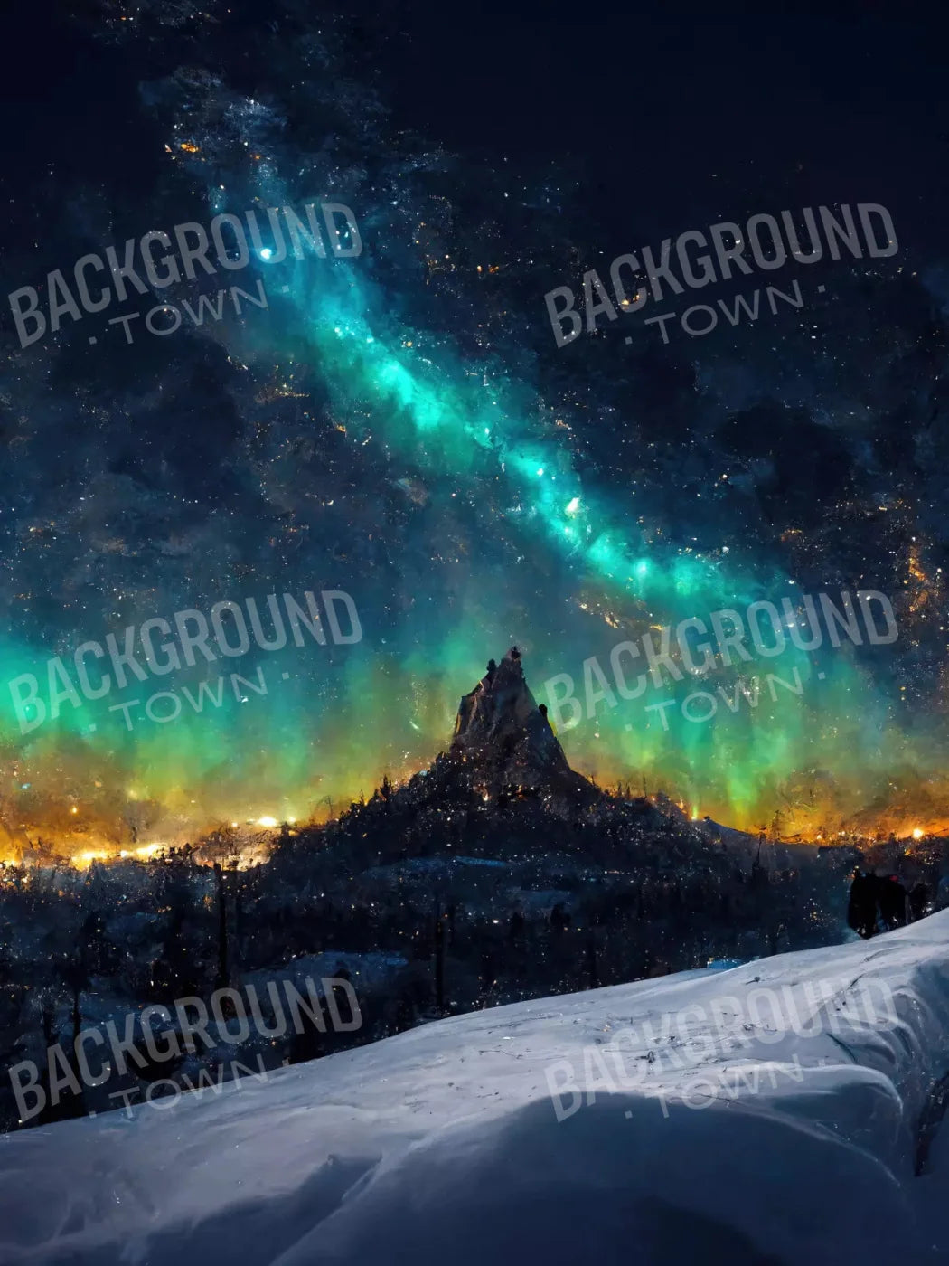 Aurora Night 8X10 Fleece ( 96 X 120 Inch ) Backdrop