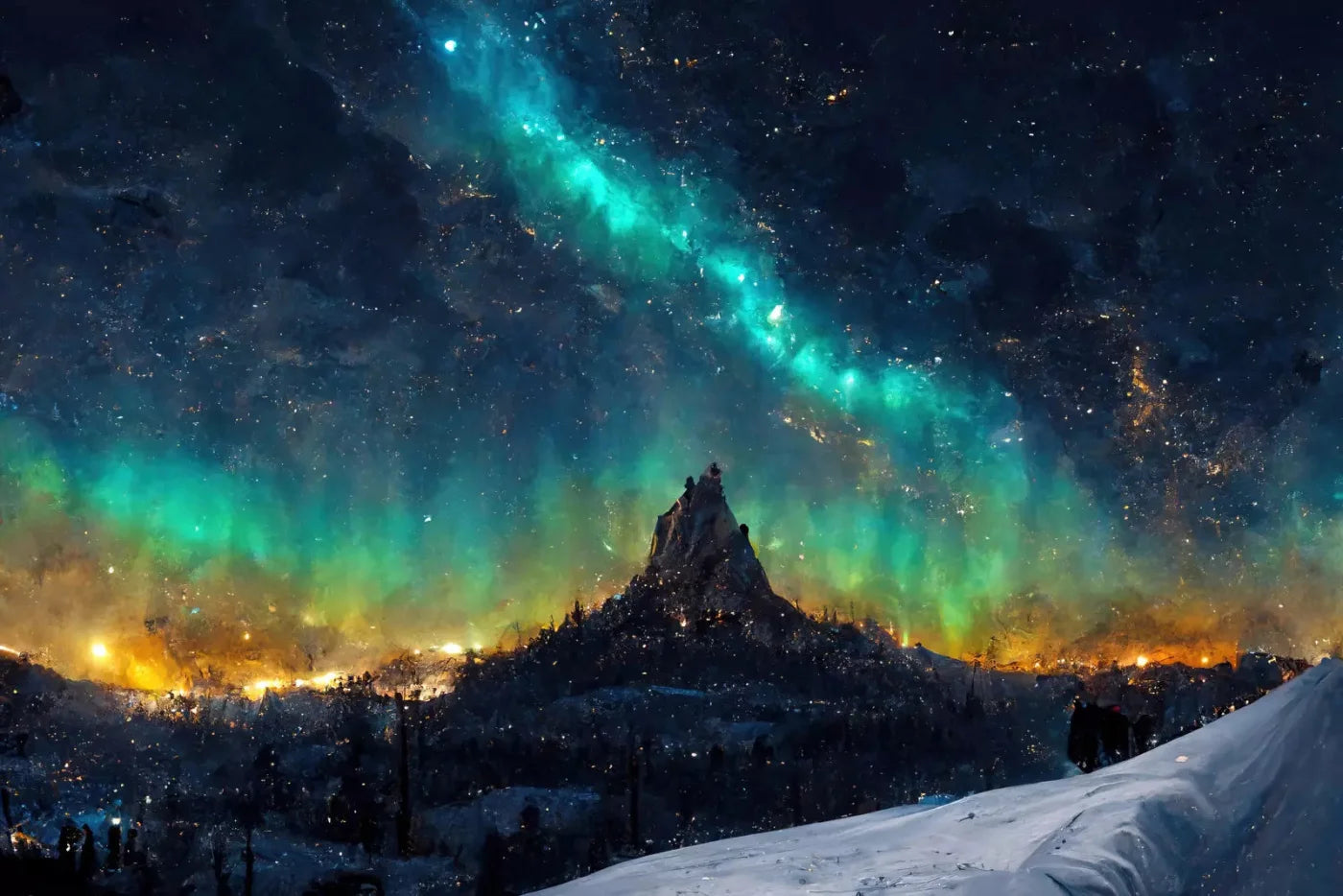 Aurora Night 8X5 Ultracloth ( 96 X 60 Inch ) Backdrop