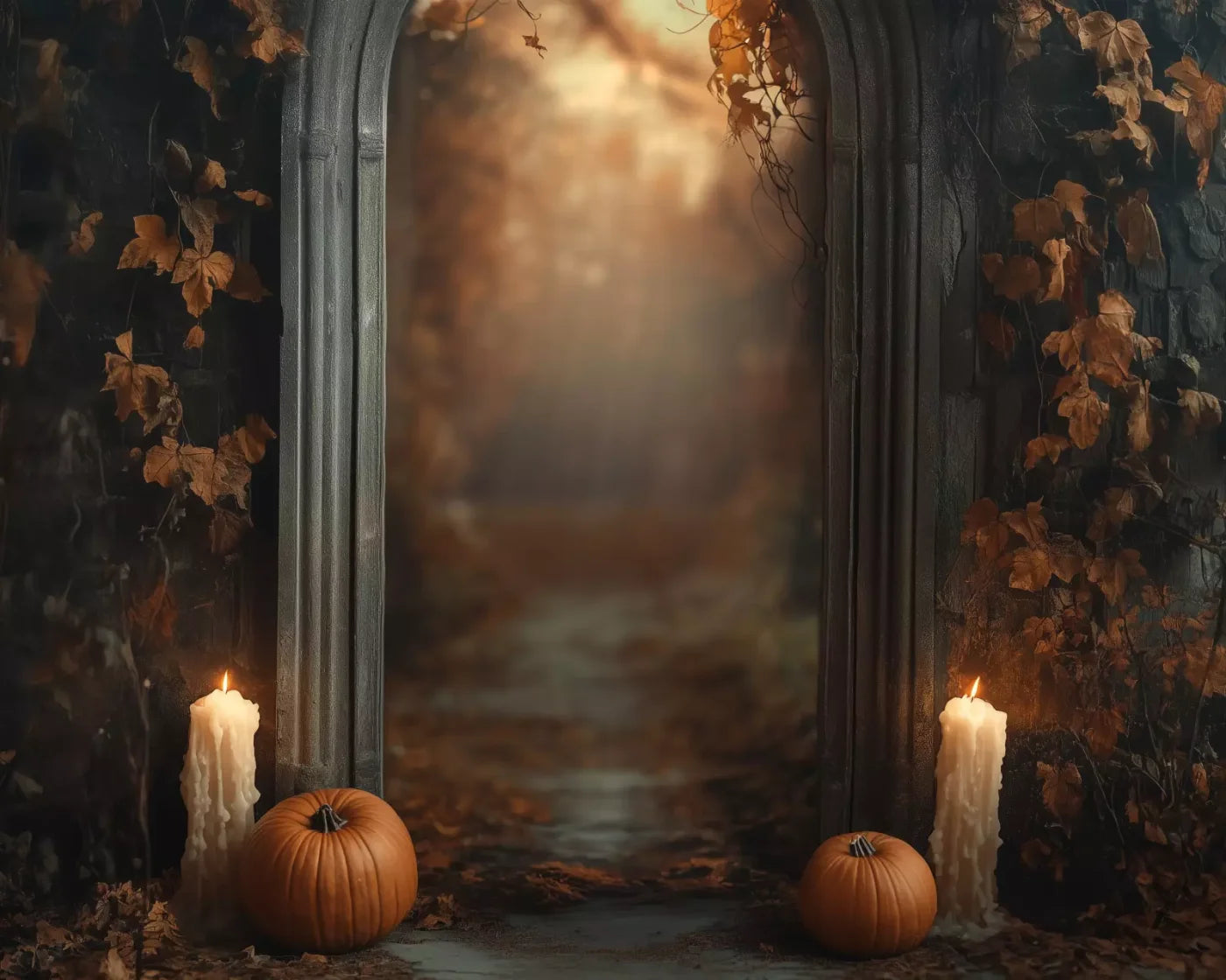 Autumn Archway 1 10’X8’ Fleece (120 X 96 Inch) Backdrop