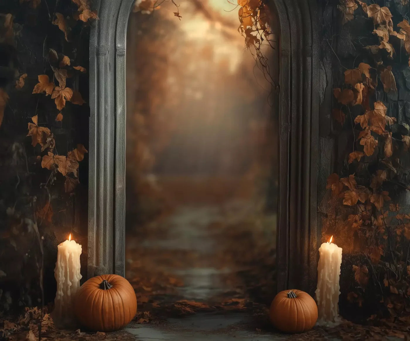 Autumn Archway 1 12’X10’ Ultracloth (144 X 120 Inch) Backdrop