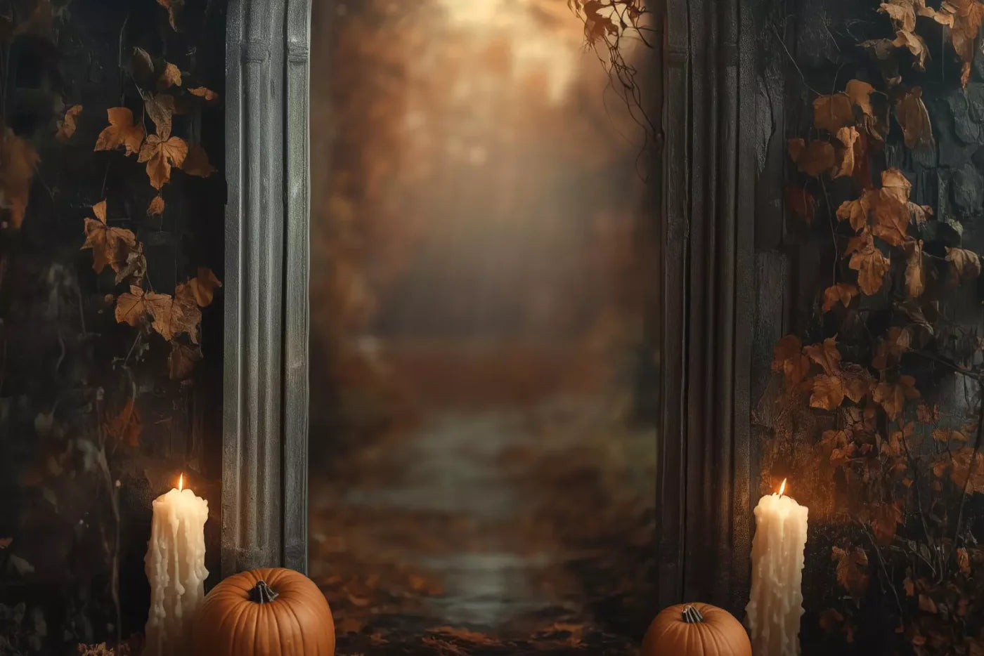 Autumn Archway 1 12’X8’ Ultracloth (144 X 96 Inch) Backdrop