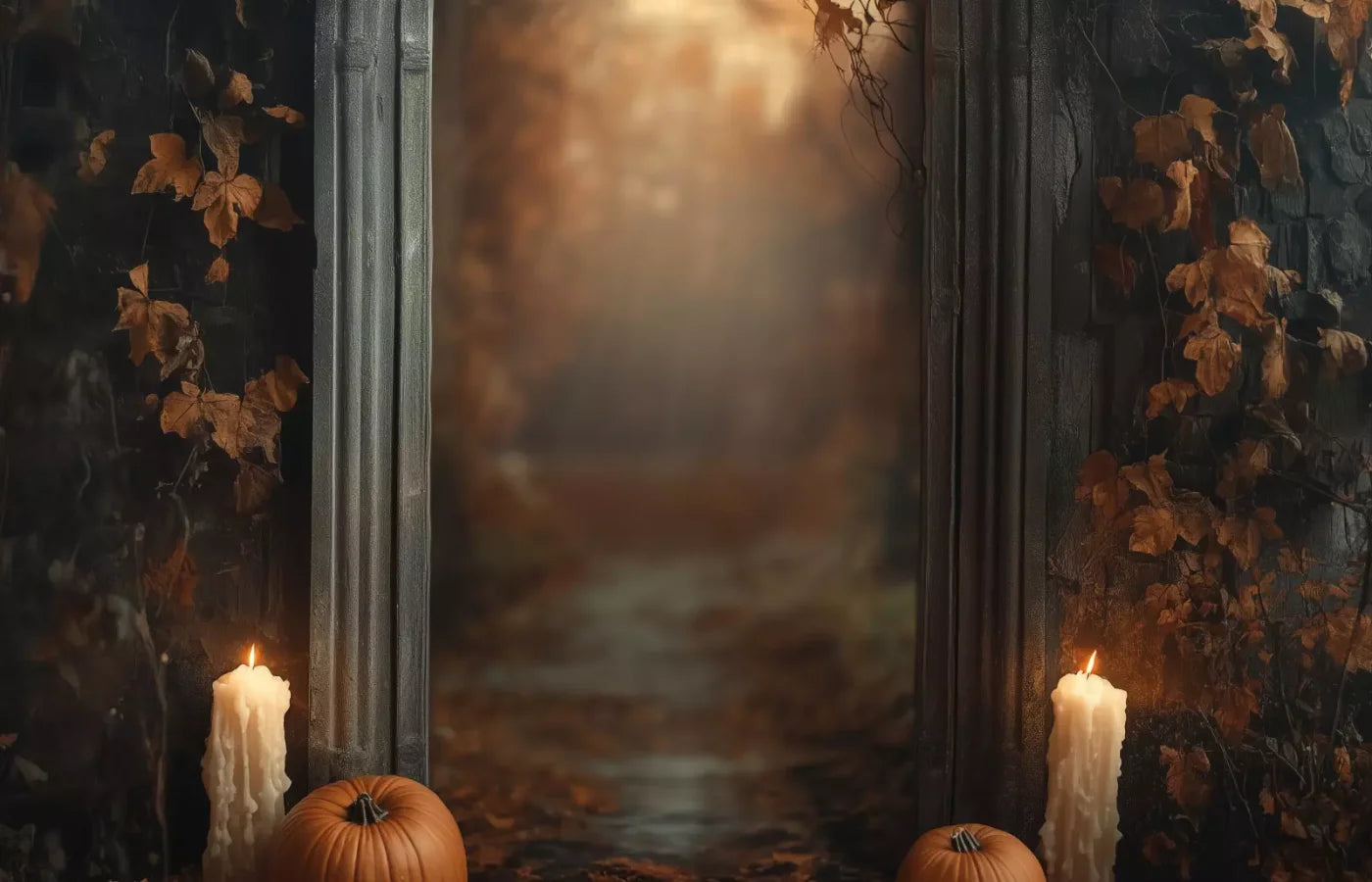Autumn Archway 1 14’X9’ Ultracloth (168 X 108 Inch) Backdrop