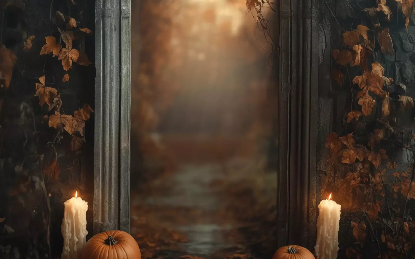 Autumn Archway 1 16’X10’ Ultracloth (192 X 120 Inch) Backdrop