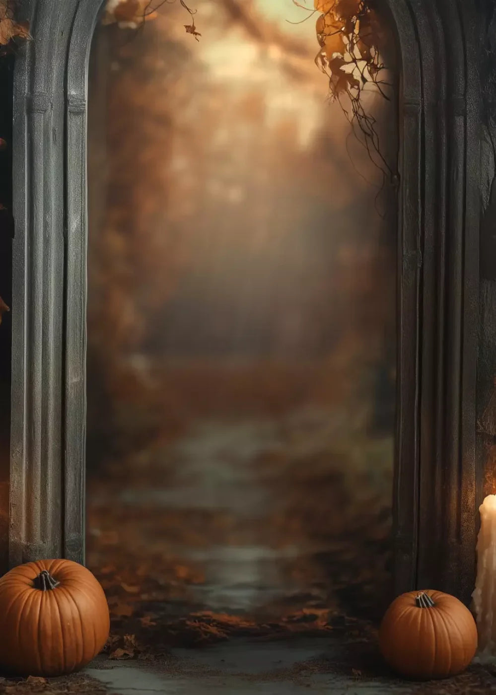 Autumn Archway 1 5’X7’ Ultracloth (60 X 84 Inch) Backdrop