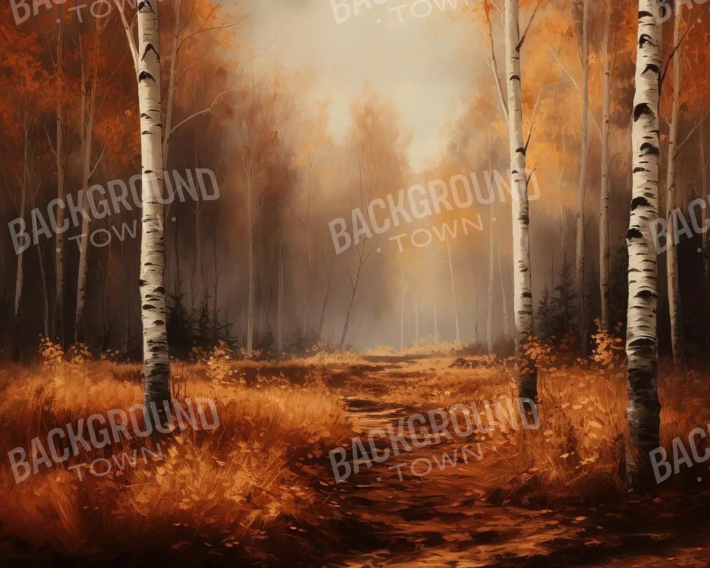 Autumn Birches 10’X8’ Fleece (120 X 96 Inch) Backdrop
