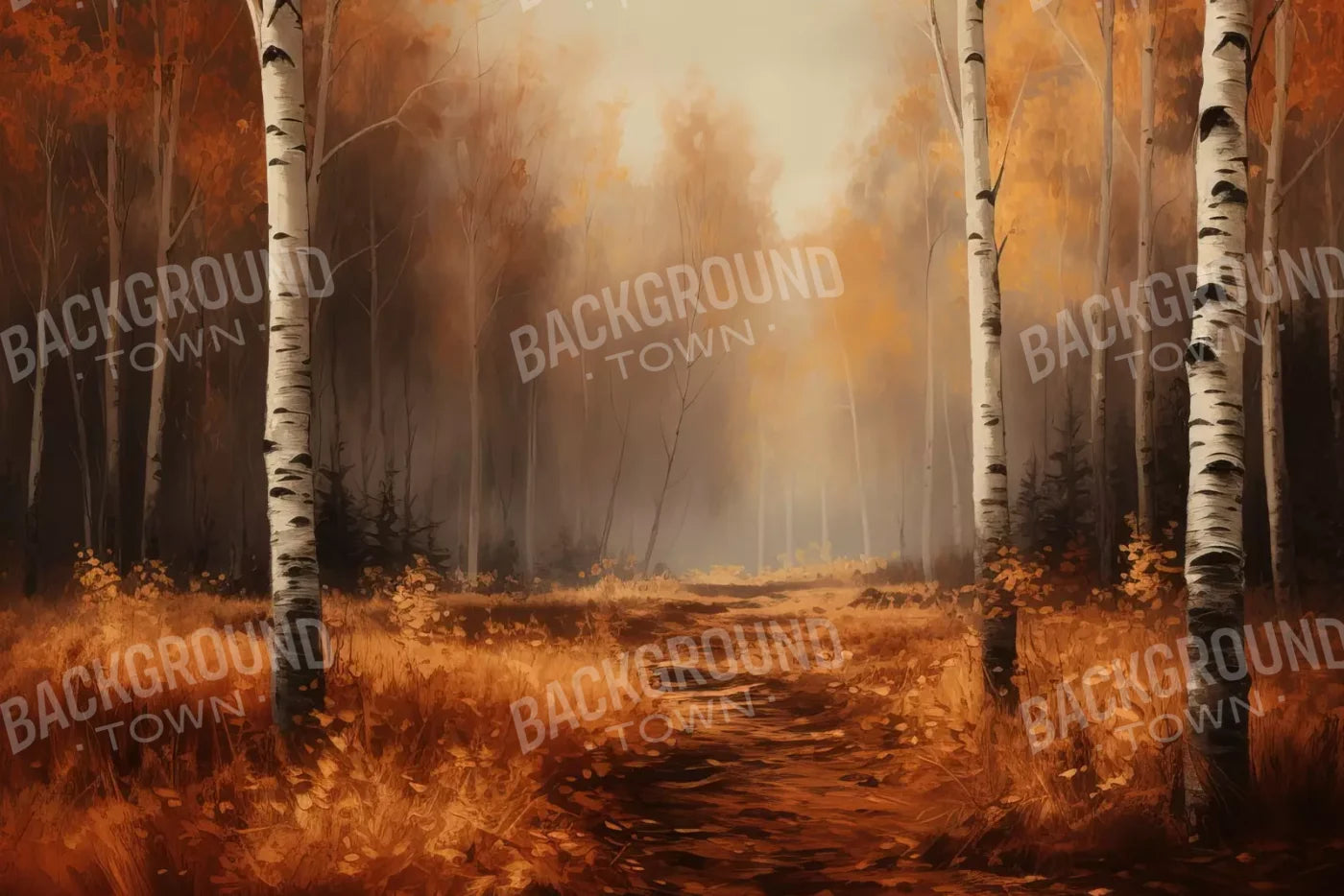 Autumn Birches 12’X8’ Ultracloth (144 X 96 Inch) Backdrop