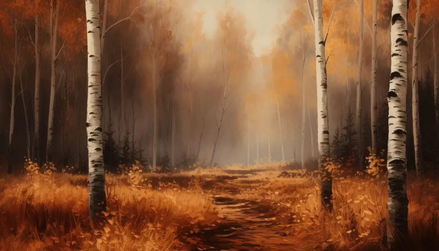 Autumn Birches 14’X8’ Ultracloth (168 X 96 Inch) Backdrop