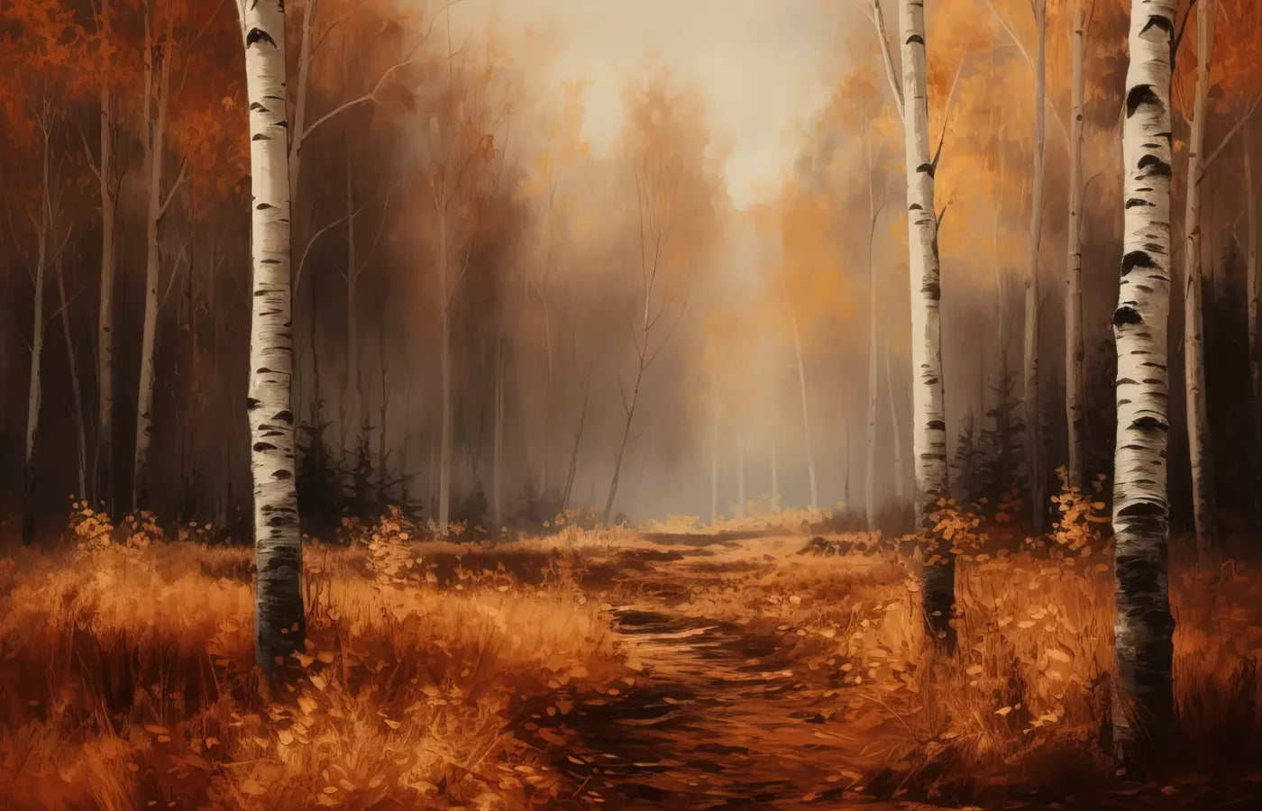 Autumn Birches 14’X9’ Ultracloth (168 X 108 Inch) Backdrop