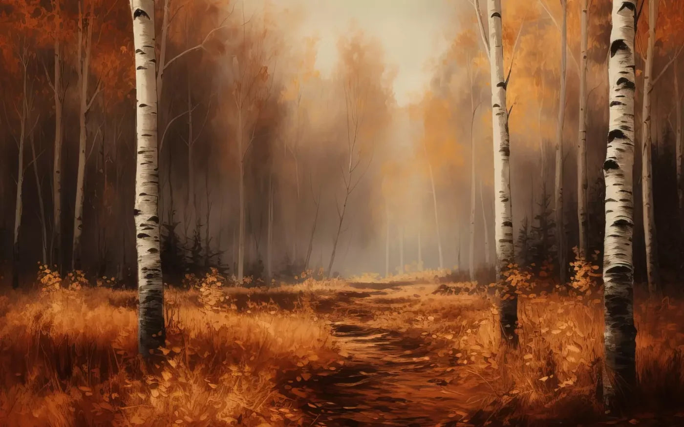 Autumn Birches 16’X10’ Ultracloth (192 X 120 Inch) Backdrop