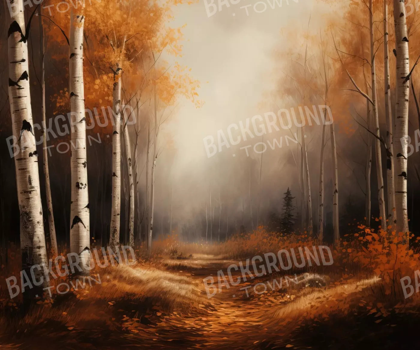 Autumn Birches Ii 5’X4’2 Fleece (60 X 50 Inch) Backdrop