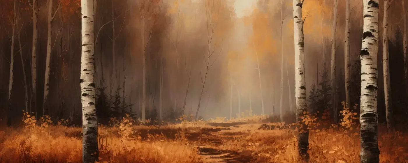 Autumn Birches 20’X8’ Ultracloth (240 X 96 Inch) Backdrop