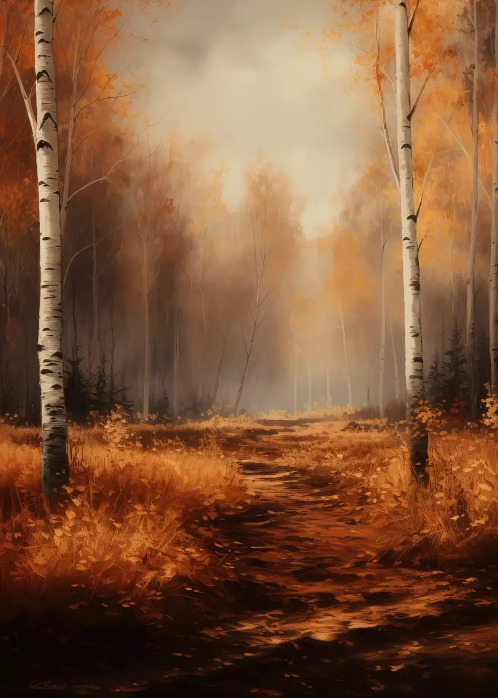Autumn Birches 5’X7’ Ultracloth (60 X 84 Inch) Backdrop