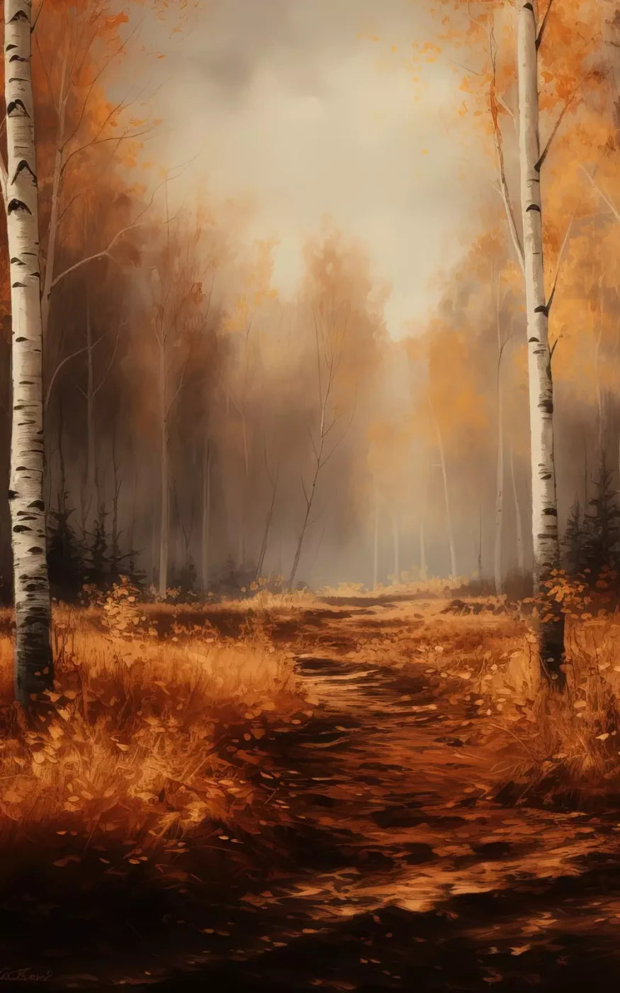 Autumn Birches 5’X8’ Ultracloth (60 X 96 Inch) Backdrop
