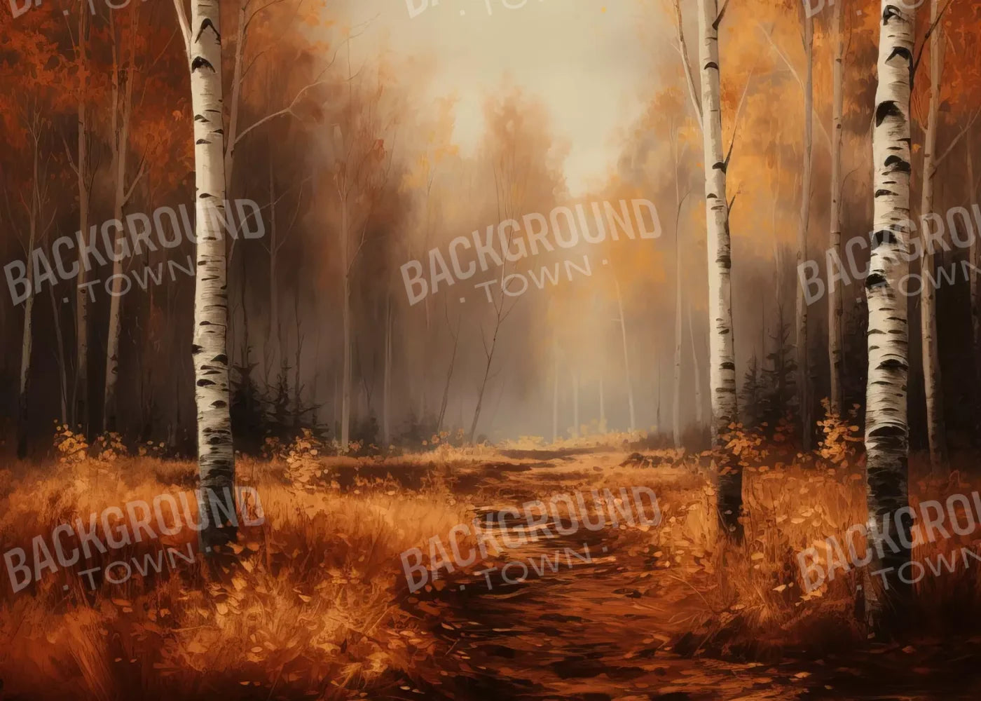 Autumn Birches 7’X5’ Ultracloth (84 X 60 Inch) Backdrop