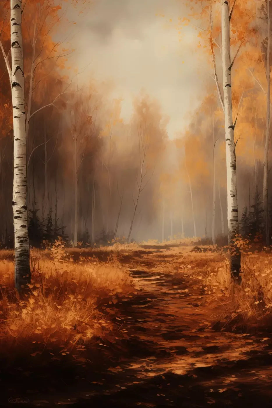 Autumn Birches 8’X12’ Ultracloth (96 X 144 Inch) Backdrop