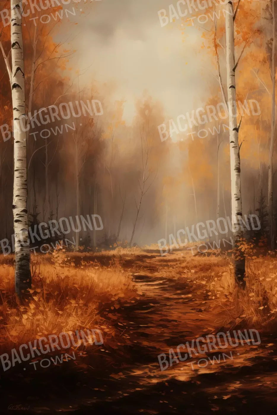 Autumn Birches 8’X12’ Ultracloth (96 X 144 Inch) Backdrop