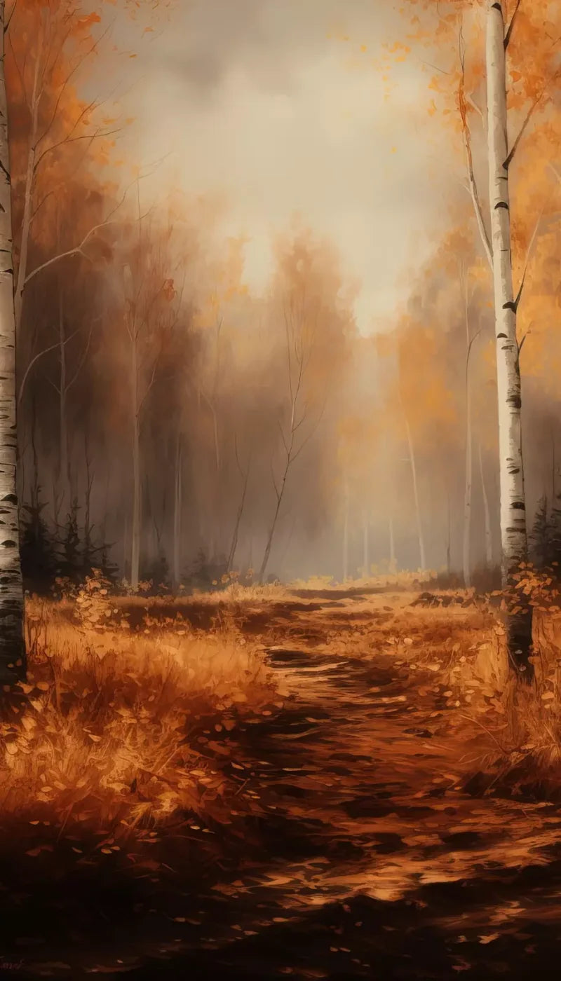 Autumn Birches 8’X14’ Ultracloth (96 X 168 Inch) Backdrop