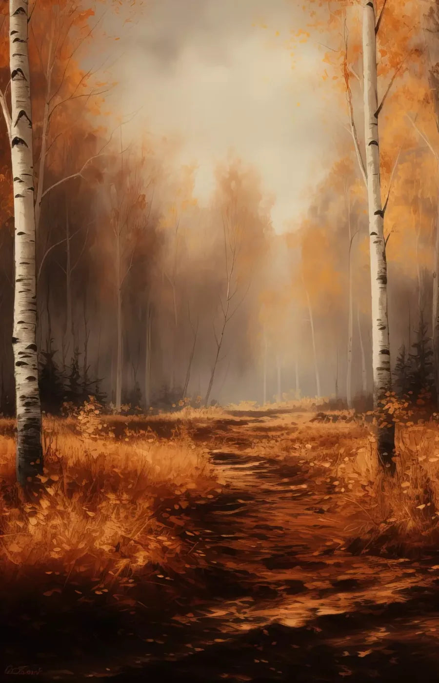 Autumn Birches 9’X14’ Ultracloth (108 X 168 Inch) Backdrop