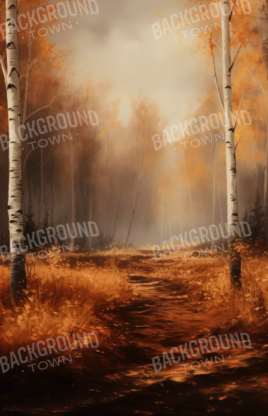Autumn Birches 9’X14’ Ultracloth (108 X 168 Inch) Backdrop
