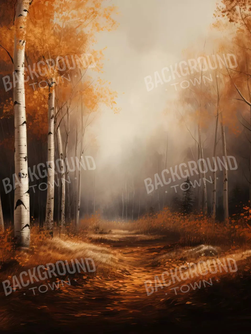 Autumn Birches Ii 5’X6’8 Fleece (60 X 80 Inch) Backdrop