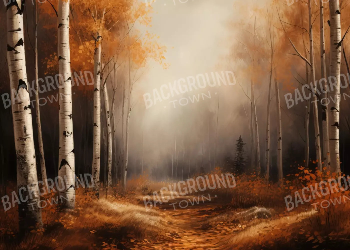 Autumn Birches Ii 7’X5’ Ultracloth (84 X 60 Inch) Backdrop