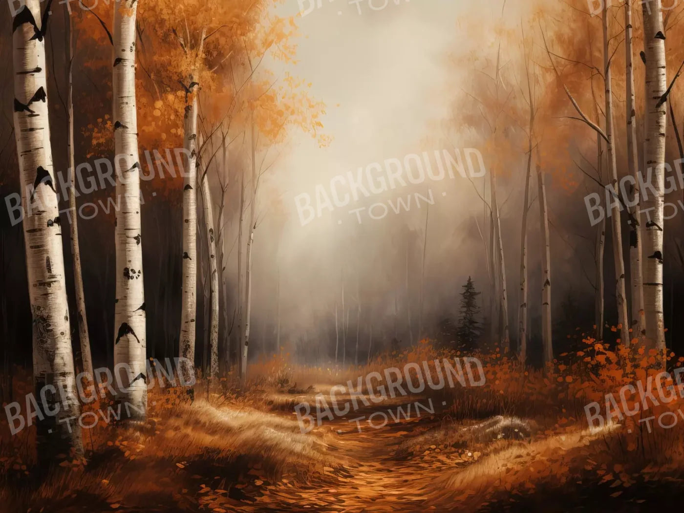 Autumn Birches Ii 8’X6’ Fleece (96 X 72 Inch) Backdrop