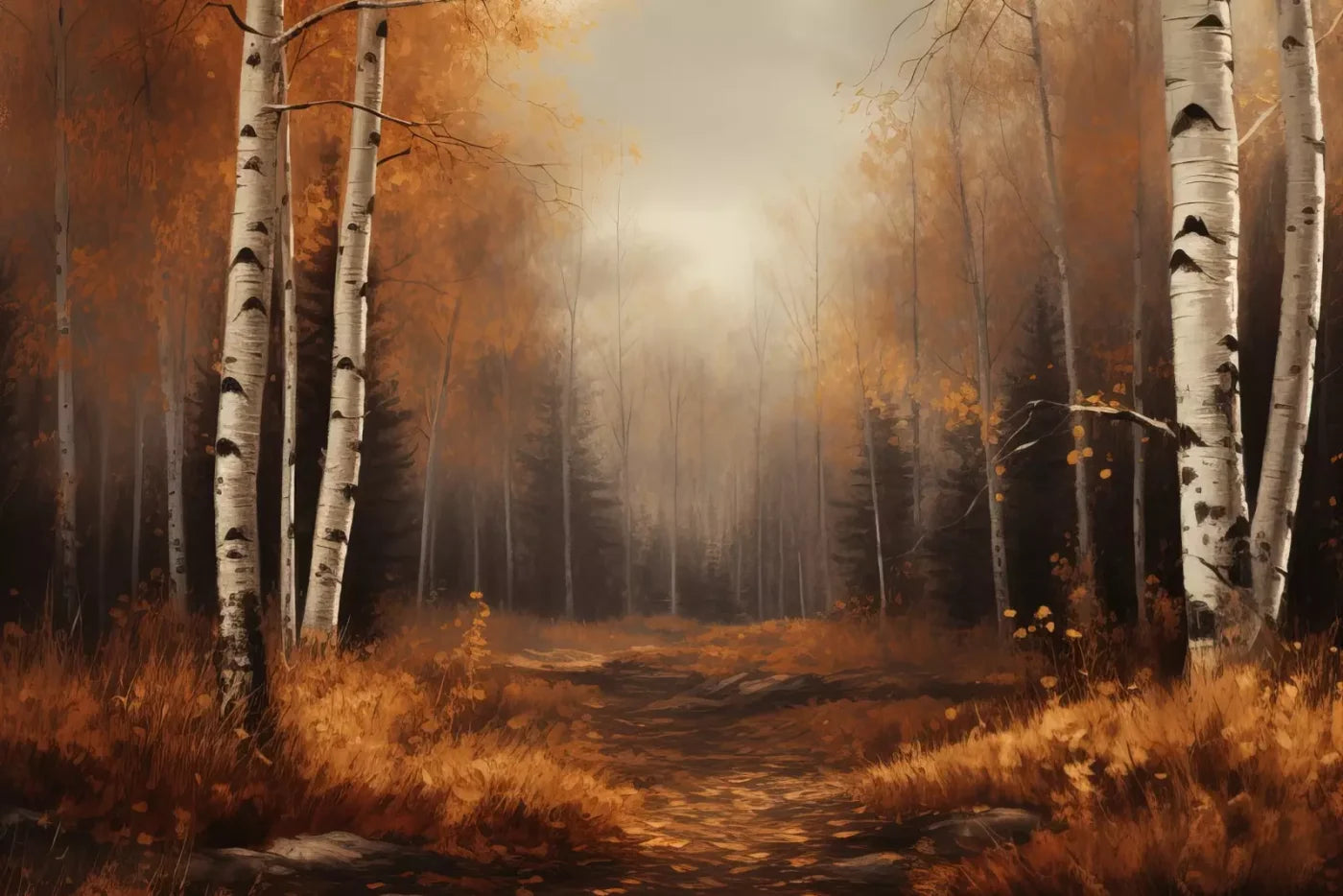 Autumn Birches Iii 12’X8’ Ultracloth (144 X 96 Inch) Backdrop