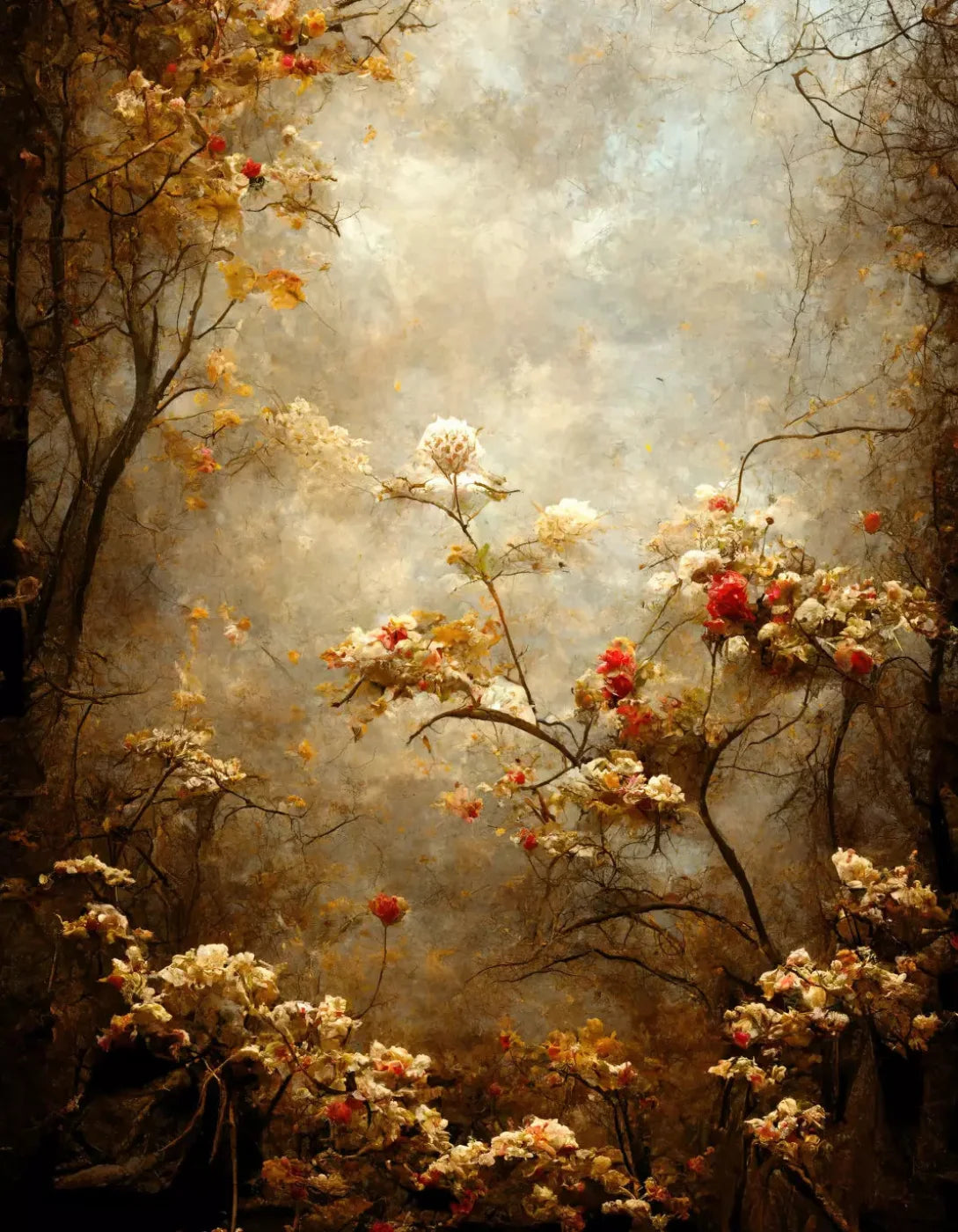 Autumn Blossom 6X8 Fleece ( 72 X 96 Inch ) Backdrop