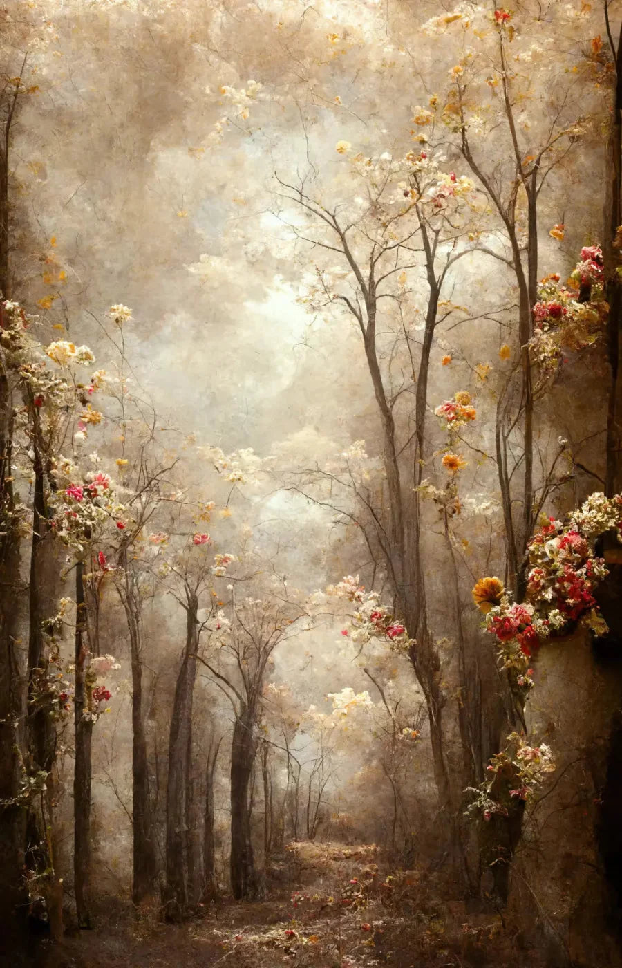 Autumn Blossoms 8X12 Ultracloth ( 96 X 144 Inch ) Backdrop