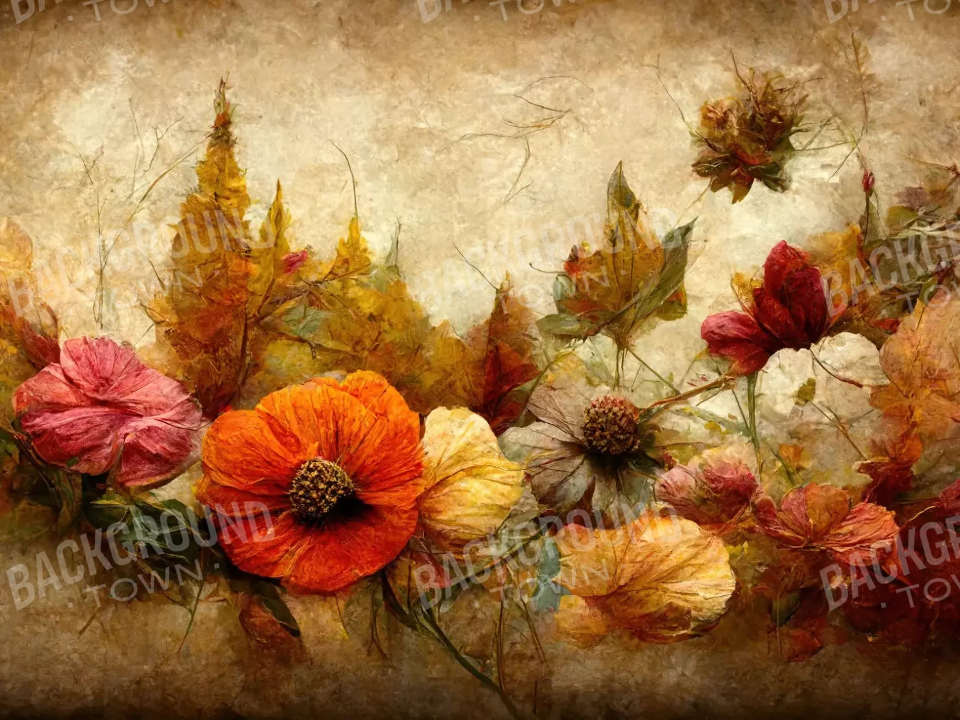 Autumn Bouquet 6’8X5’ Fleece (80 X 60 Inch) Backdrop