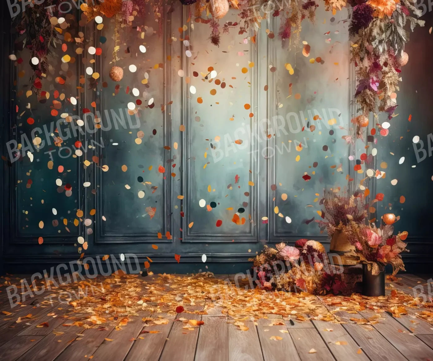 Autumn Confetti Wall 12’X10’ Ultracloth (144 X 120 Inch) Backdrop