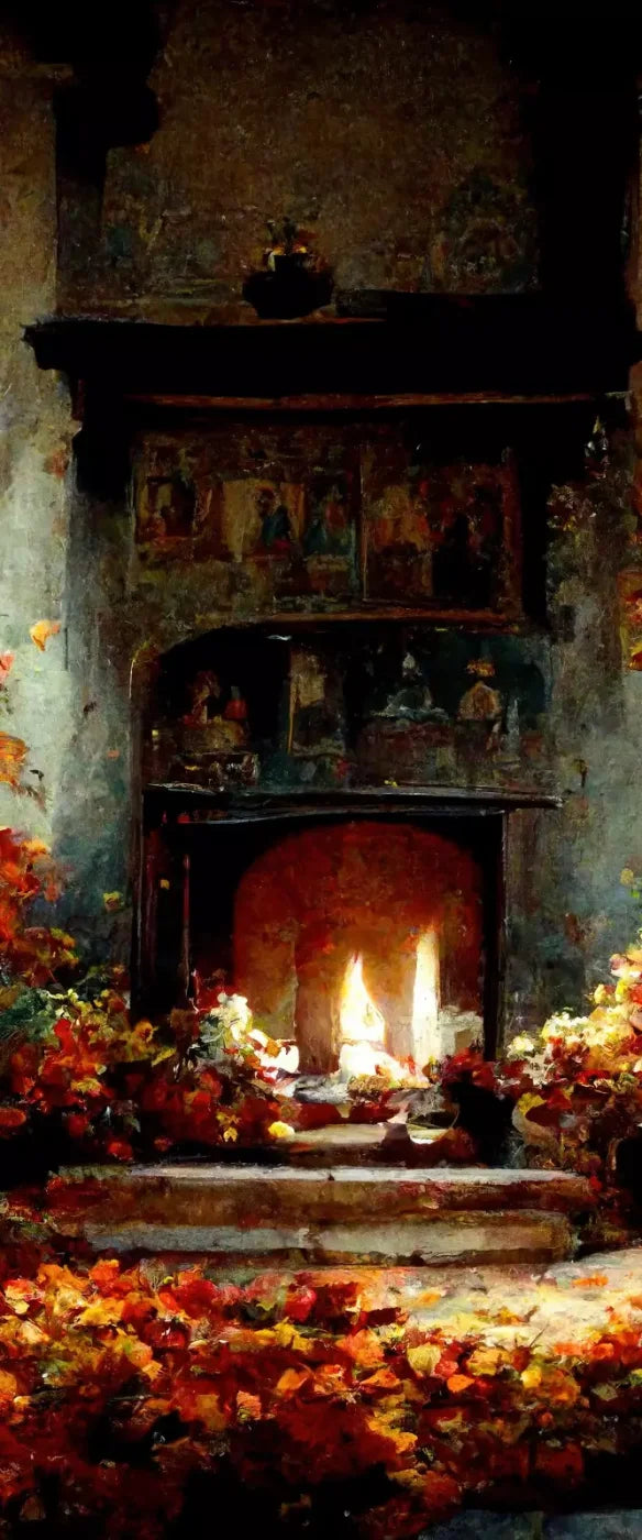 Autumn Fireplace Ii 5’X12’ Ultracloth For Westcott X-Drop (60 X 144 Inch) Backdrop