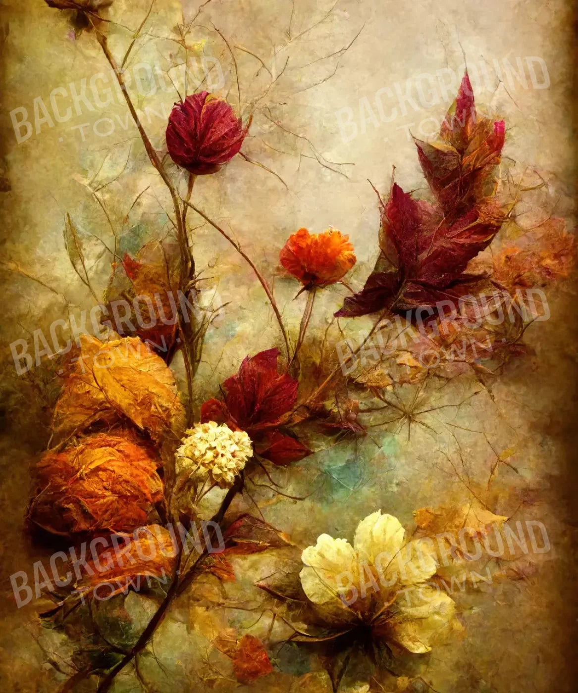 Autumn Flowers Ii 10’X12’ Ultracloth (120 X 144 Inch) Backdrop
