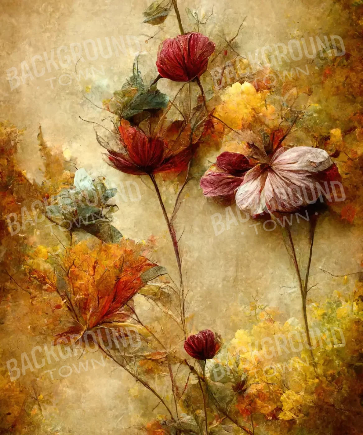 Autumn Flowers Iii 10’X12’ Ultracloth (120 X 144 Inch) Backdrop