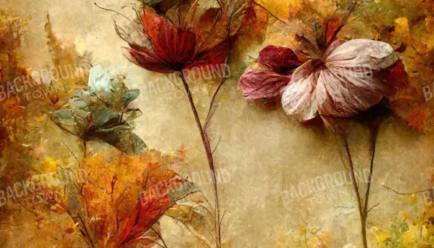 Autumn Flowers Iii 14’X8’ Ultracloth (168 X 96 Inch) Backdrop