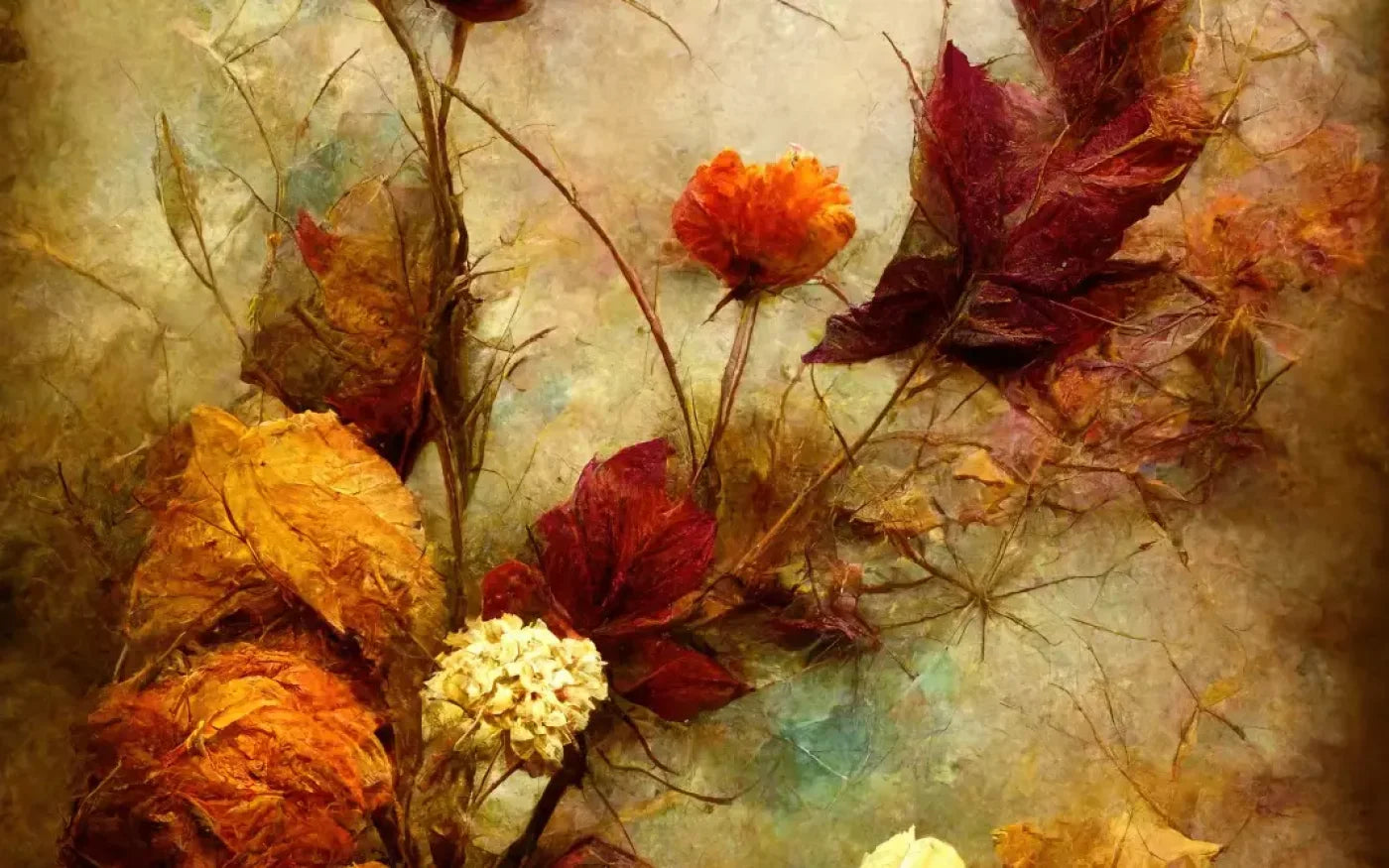 Autumn Flowers Ii 16’X10’ Ultracloth (192 X 120 Inch) Backdrop