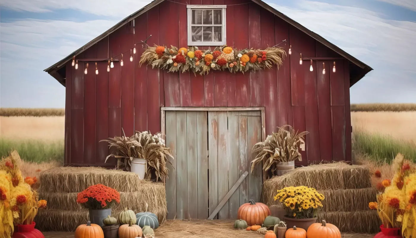 Autumn Hay Barn 14’X8’ Ultracloth (168 X 96 Inch) Backdrop