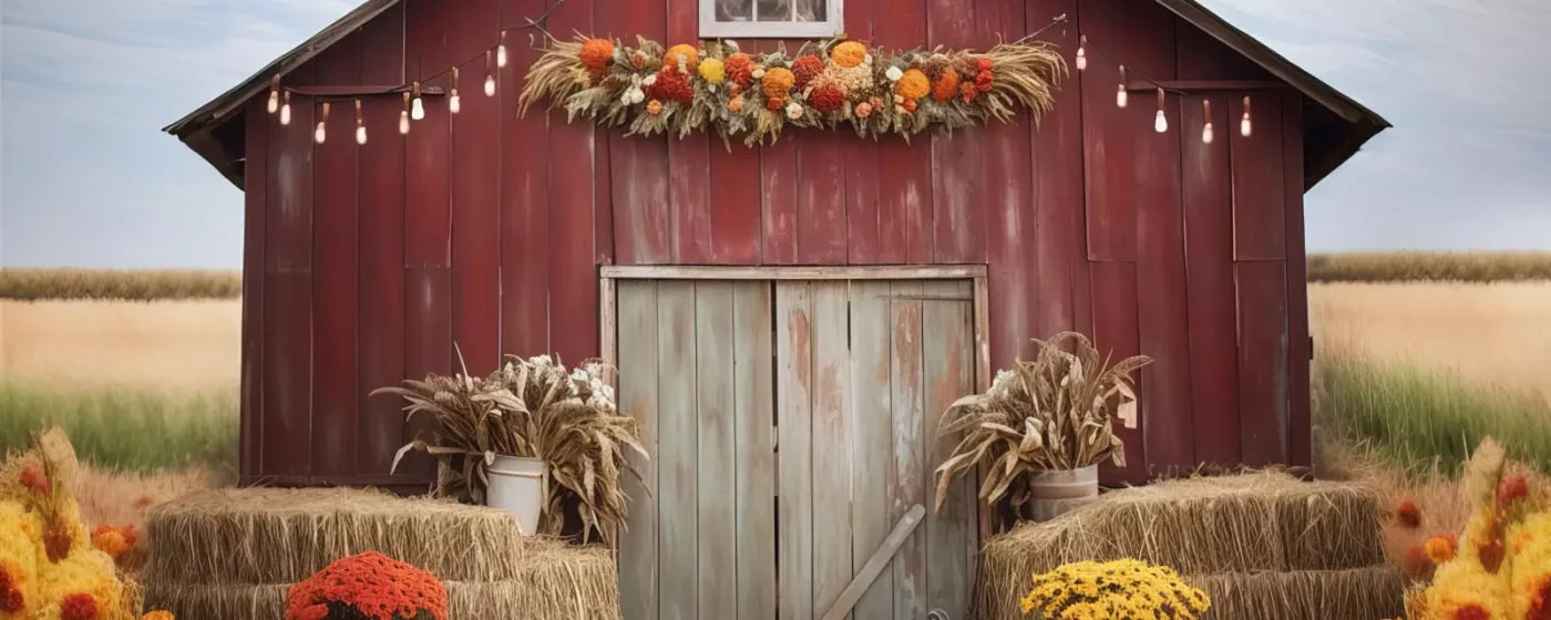 Autumn Hay Barn 20’X8’ Ultracloth (240 X 96 Inch) Backdrop