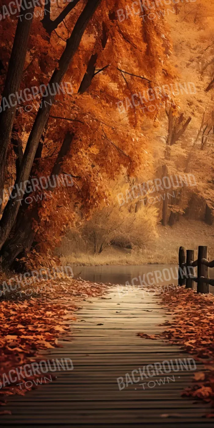 Autumn Lake Path 10’X20’ Ultracloth (120 X 240 Inch) Backdrop